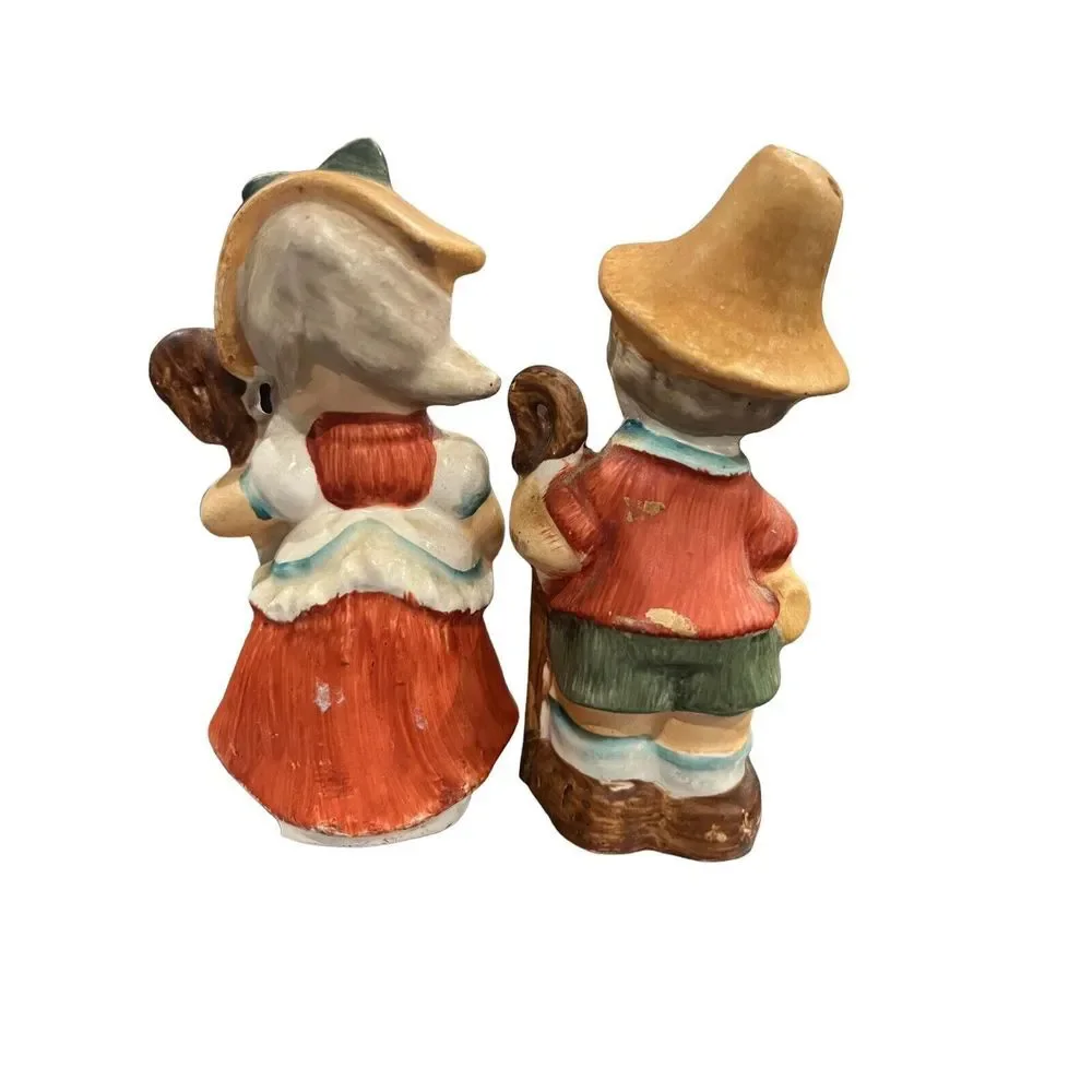 Vintage Salt & Pepper Shakers Boy‎ & Girl Shepherds Ceramic